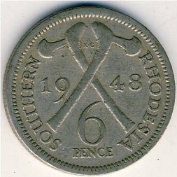 Южная Родезия 6 пенсов 1948 год