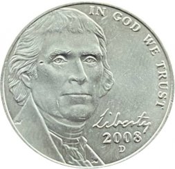 США 5 центов 2008 год - Томас Джефферсон (D)