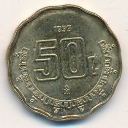 Монета Мексика 50 сентаво 1993 год