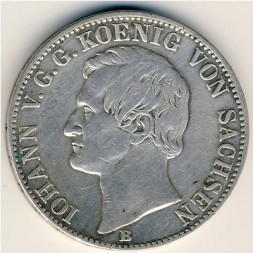 Монета Саксония 1 талер 1860 год