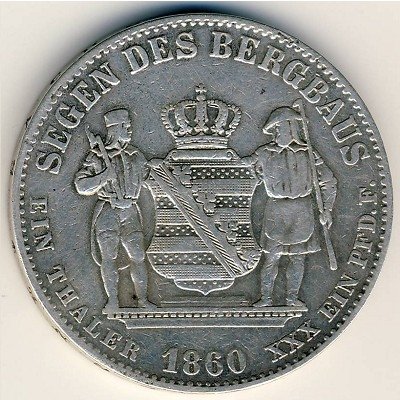 Саксония 1 талер 1860 год
