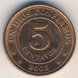 Никарагуа 5 сентаво 2002 год