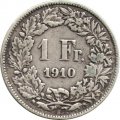 Швейцария 1 франк 1910 год