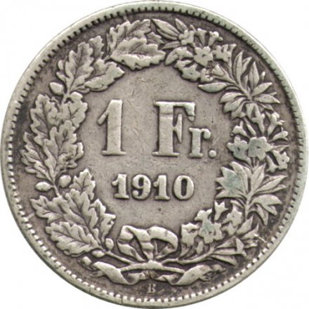 Швейцария 1 франк 1910 год