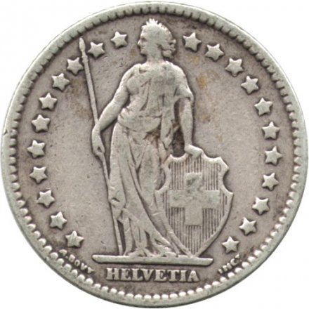 Швейцария 1 франк 1910 год