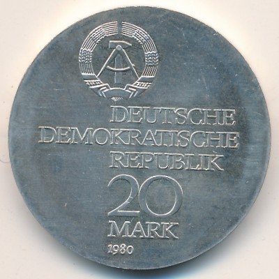 ГДР 20 марок 1980 год