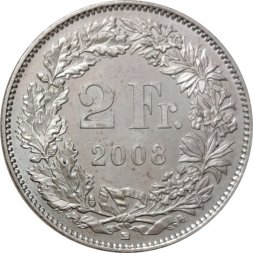 Швейцария 2 франка 2008 год