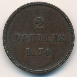 Гернси 2 дубля 1874 год