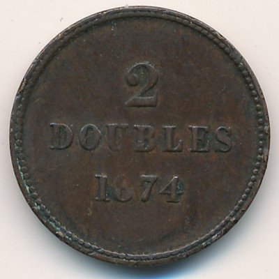 Гернси 2 дубля 1874 год
