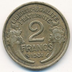 Франция 2 франка 1931 год