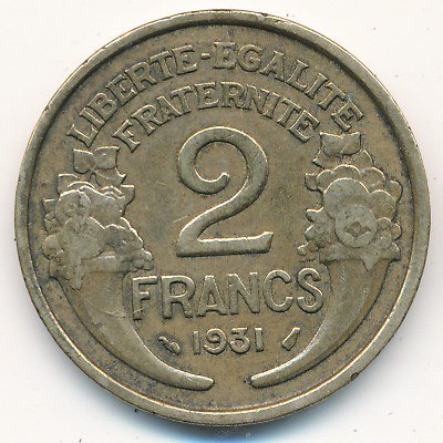 Франция 2 франка 1931 год