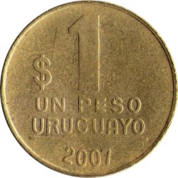 Уругвай 1 песо 2007 год - Хосе Артигаса