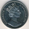 Гибралтар 1 крона 1991 год - Королевская яхта Britannia