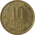 Чили 10 песо 2012 год