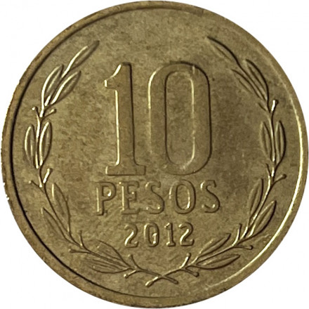 Чили 10 песо 2012 год