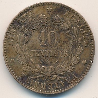 Франция 10 сантимов 1896 год