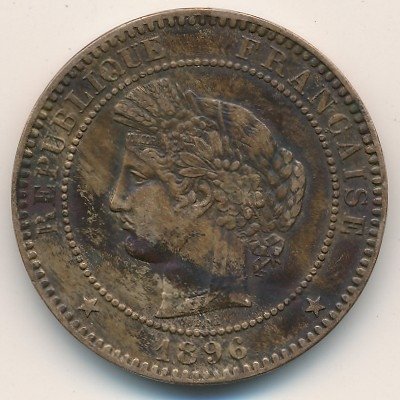 Франция 10 сантимов 1896 год