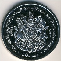 Монета Южная Джорджия и Южные Сэндвичевы острова 2 фунта 2005 год