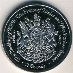Монета Южная Джорджия и Южные Сэндвичевы острова 2 фунта 2005 год