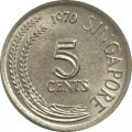 Сингапур 5 центов 1970 год Птица