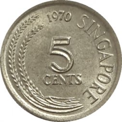 Сингапур 5 центов 1970 год Птица