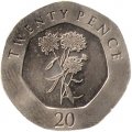 Гибралтар 20 пенсов 2016 год