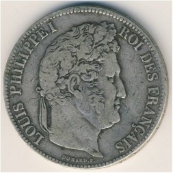 Франция 5 франков 1836 год