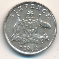 Австралия 6 пенсов 1962 год