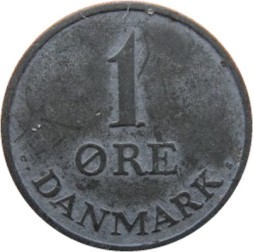 Дания 1 эре 1960 год - Король Фредерик IX (цинк)