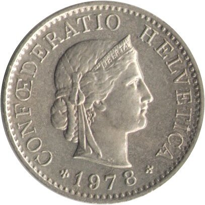 Швейцария 5 раппенов 1978 год