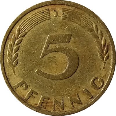 ФРГ 5 пфеннигов 1949 год (J)