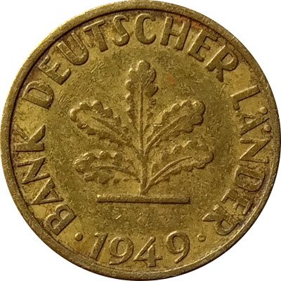 ФРГ 5 пфеннигов 1949 год (J)