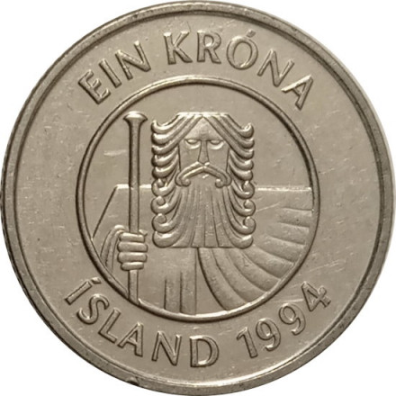 Исландия 1 крона 1994 год - Треска