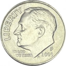США 1 дайм (10 центов) 2005 год - Франклин Рузвельт (P)