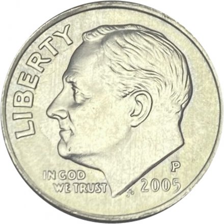 США 1 дайм (10 центов) 2005 год - Франклин Рузвельт (P)