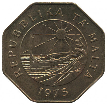 Мальта 25 центов 1975 год