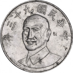 Тайвань 10 юаней (долларов) 2004 год 