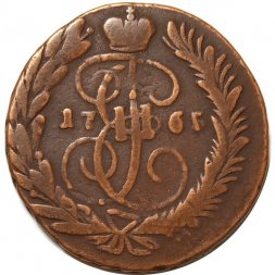 2 копейки 1765 год ММ Екатерина II (1762 - 1796) - VF