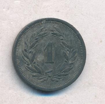 Швейцария 1 раппен 1943 год