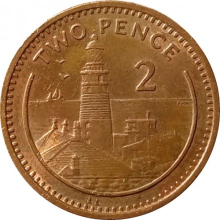 Гибралтар 2 пенса 2000 год - Маяк