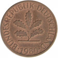 ФРГ 1 пфенниг 1980 год - J