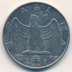 Италия 1 лира 1941 год