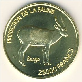 Бенин 25000 франков КФА 2007 год