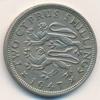 Кипр 2 шиллинга 1947 год