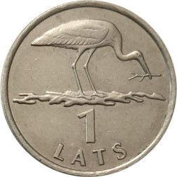 Латвия 1 лат 2001 год - Аист