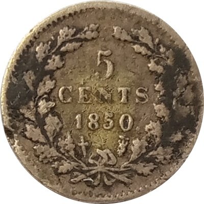 Нидерланды 5 центов 1850 год