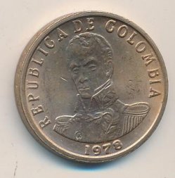 Колумбия 2 песо 1978 год