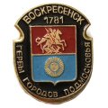 Значок Воскресенск. Московская область. Гербы Подмосковья (Овалы)