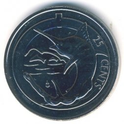 Бермудские острова 25 центов 2012 год