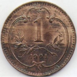 Австрия 1 геллер 1901 год